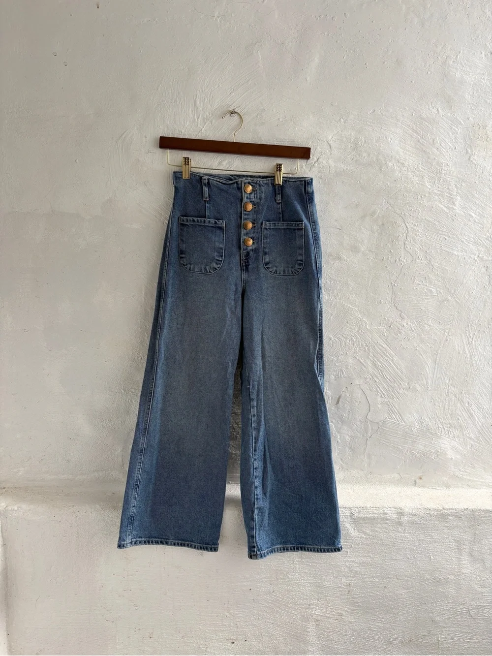 Zara patch pocket marine high waisted pants